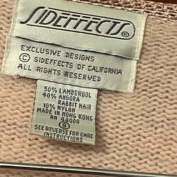 Vintage SIDEEFFECTS of California Sz Small Beaded Lambwool Rabbit Hair Sweater - Picture 7 of 11